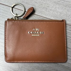 Coach brown keychain card holder